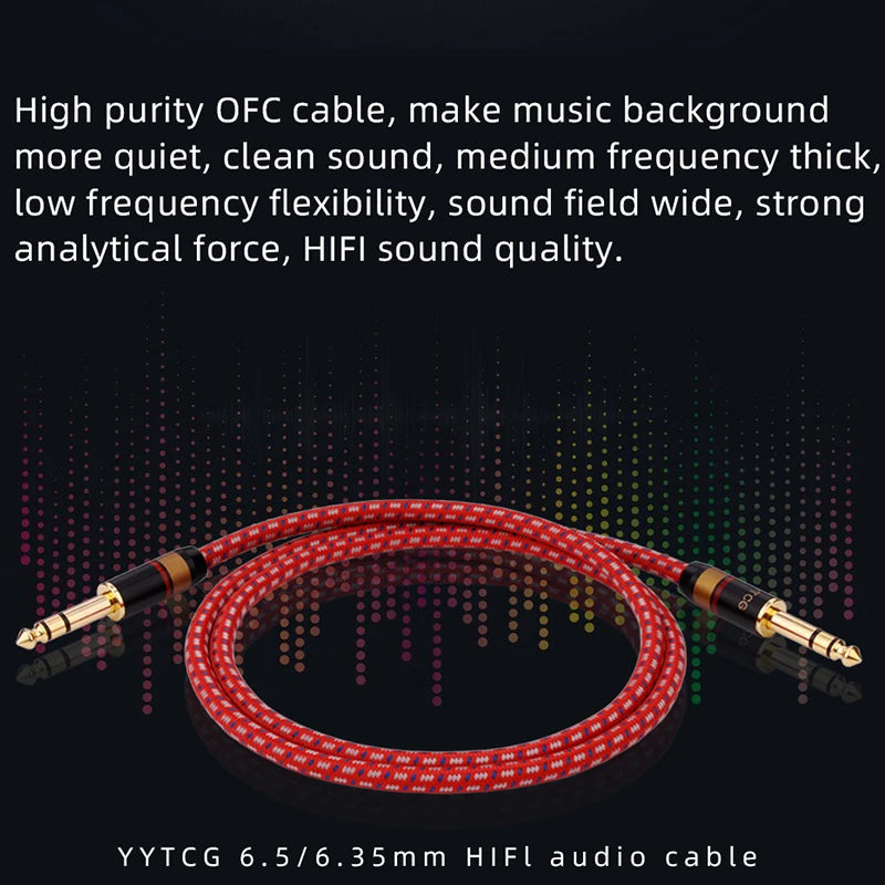 6.5mm Cable Nylon for Guitar Amplifier 6.35 Aux Cable for Electric Guitar