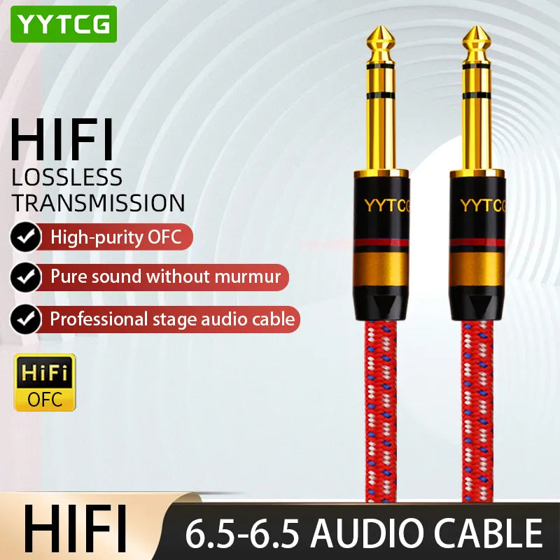 6.5mm Cable Nylon for Guitar Amplifier 6.35 Aux Cable for Electric Guitar