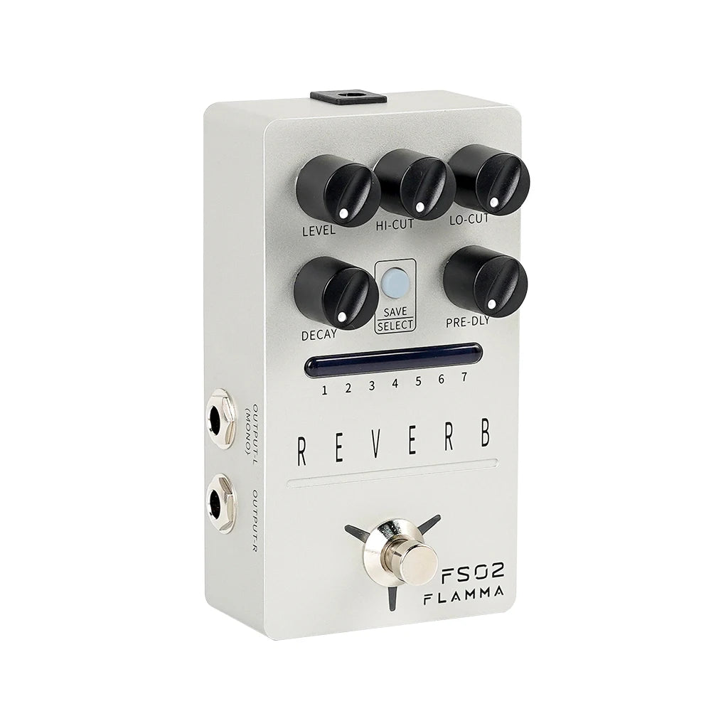 FLAMMA FS02 Reverb Pedal Reverb Stereo Spring Reverb True Bypass Storable Preset