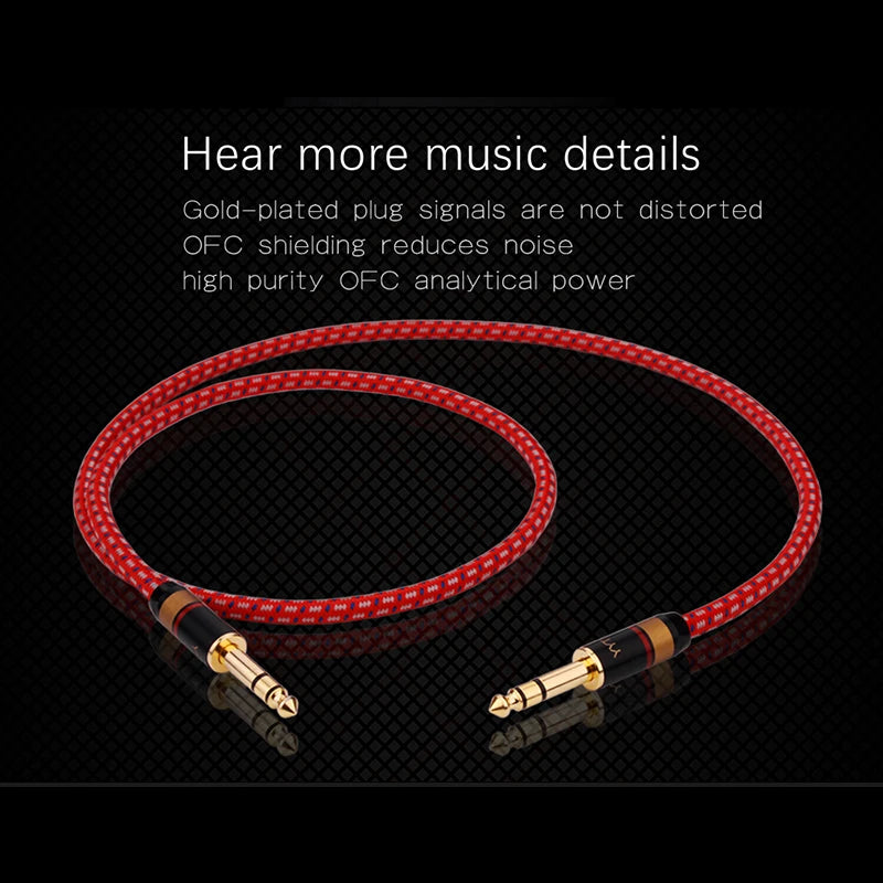 6.5mm Cable Nylon for Guitar Amplifier 6.35  Aux Cable for Electric Guitar