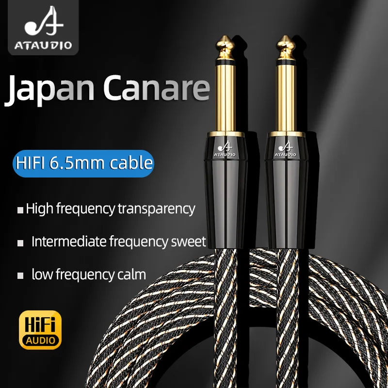 Hifi 6.5mm Audio Cable 6N OFC 6.35mm 1/4 Inch Mono Jack Guitar Instrument Cable