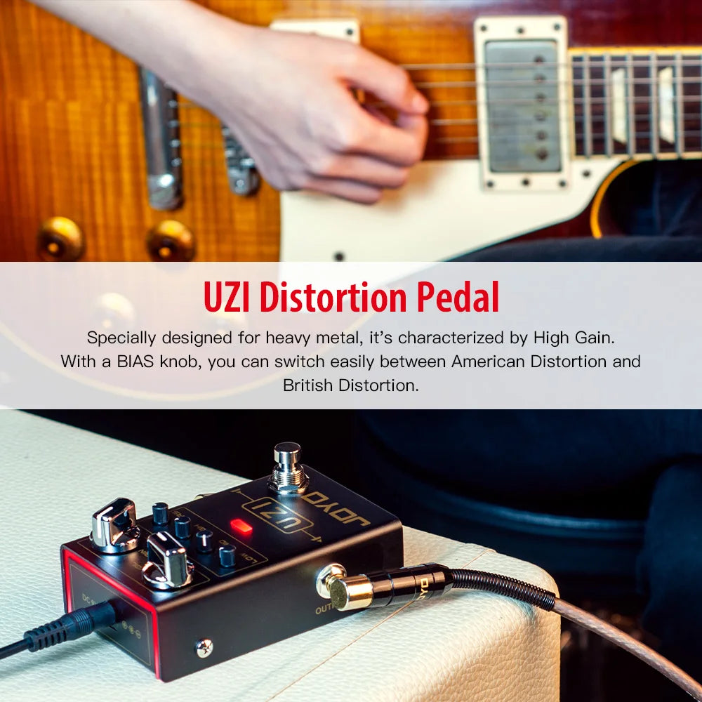 JOYO R-03 UZI Distortion Pedal High Gain Electric Guitar Effect Pedal Between